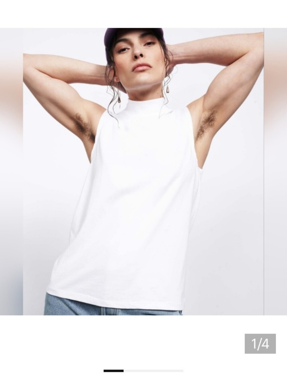 NWT Wildfang Essential Sleeveless Mock Neck Tank Top - White